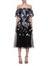 Main View - Click To Enlarge - MARCHESA NOTTE - Crystal Embellished Off-Shoulder Dress