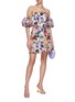 Figure View - Click To Enlarge - MARCHESA NOTTE - Floral Fil Coupé Off-Shoulder Mini Dress