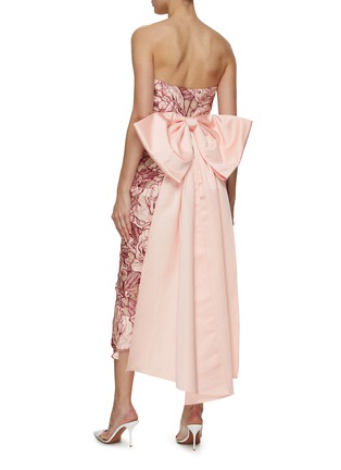 MARCHESA NOTTE | Tulips and Anemones Embroidered Midi Dress | PINK