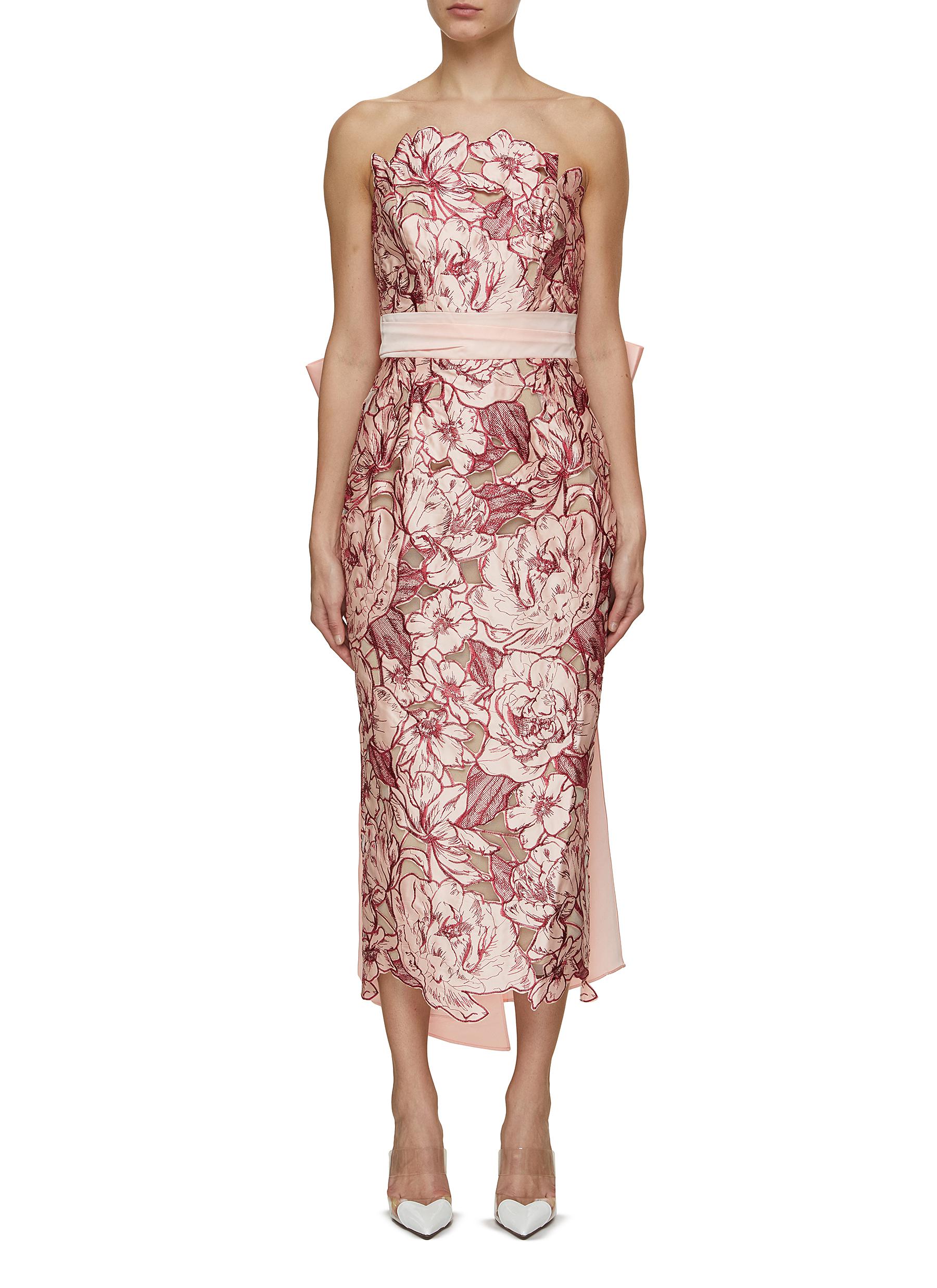 Tulips and Anemones Embroidered Midi Dress