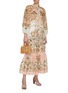 Figure View - Click To Enlarge - ZIMMERMANN - Floral Print Linen Midi Skirt