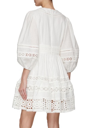 Back View - Click To Enlarge - ZIMMERMANN - Devi Puff Sleeve Mini Dress
