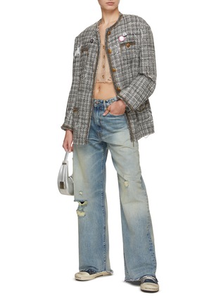 Figure View - Click To Enlarge - R13 - Distressed Cropped Cardigan