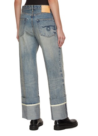 Back View - Click To Enlarge - R13 - Deep Cuff Straight Leg Jeans