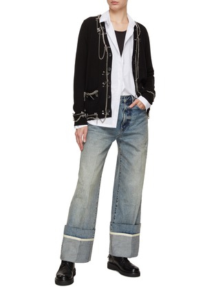Figure View - Click To Enlarge - R13 - Deep Cuff Straight Leg Jeans