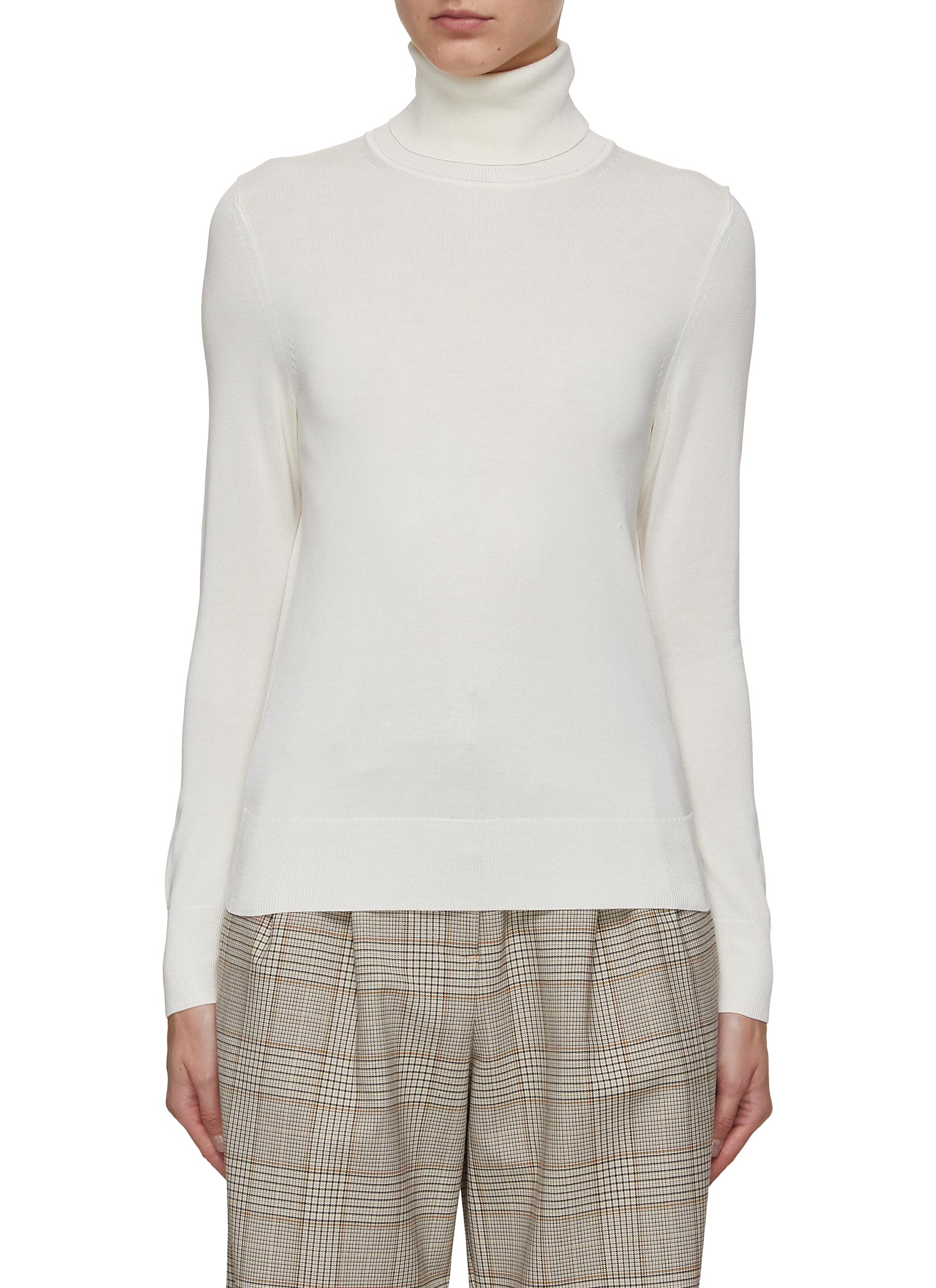 White silk clearance turtleneck