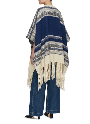 Back View - Click To Enlarge - CO - Fair Isle Fringed Poncho