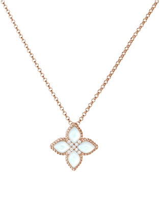Main View - Click To Enlarge - ROBERTO COIN - ‘Princess Flower’ 18K Rose Gold Diamond Mother Of Pearl Ruby Venetian Necklace