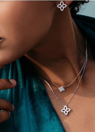 Detail View - Click To Enlarge - ROBERTO COIN - ‘Diamond Princess’ 18K White Gold Diamond Ruby Necklace