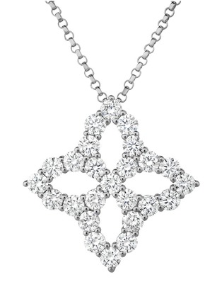 Main View - Click To Enlarge - ROBERTO COIN - ‘Diamond Princess’ 18K White Gold Diamond Ruby Necklace
