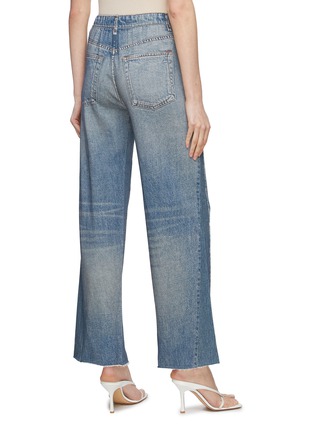 Back View - Click To Enlarge - RAG & BONE - Miramar' Wide Leg Side Panel Raw Hem Light Washed Jeans