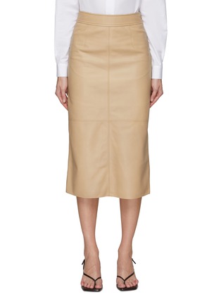 Main View - Click To Enlarge - THE FRANKIE SHOP - Heather Leather Pencil Skirt