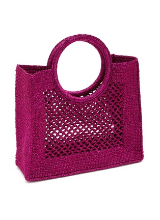 Detail View - Click To Enlarge - MIZELE - Medium Fishnet Crocheted Lurex Tote Bag