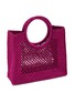 Detail View - Click To Enlarge - MIZELE - Medium Fishnet Crocheted Lurex Tote Bag