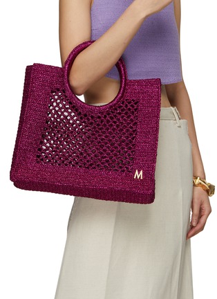 Figure View - Click To Enlarge - MIZELE - Medium Fishnet Crocheted Lurex Tote Bag