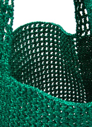 Detail View - Click To Enlarge - MIZELE - Medium Bucket Crocheted Lurex Bag