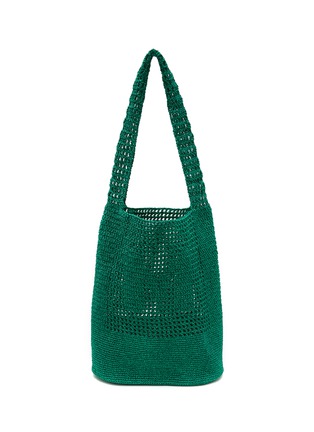 Main View - Click To Enlarge - MIZELE - Medium Bucket Crocheted Lurex Bag