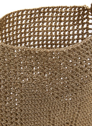 Detail View - Click To Enlarge - MIZELE - Medium Bucket Crocheted Lurex Bag