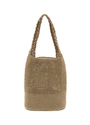 Main View - Click To Enlarge - MIZELE - Medium Bucket Crocheted Lurex Bag
