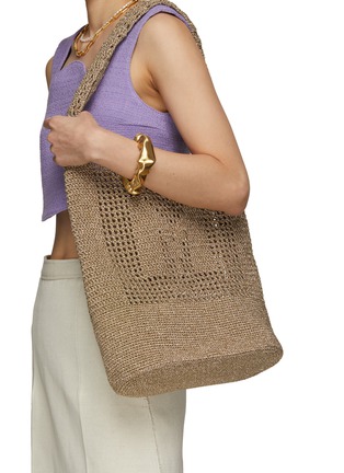 Figure View - Click To Enlarge - MIZELE - Medium Bucket Crocheted Lurex Bag