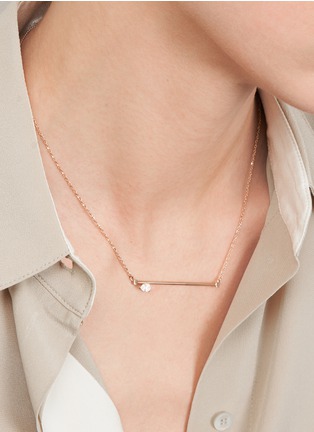 Detail View - Click To Enlarge - REPOSSI - ‘Serti Sur Vide’ 18K Rose Gold Diamond Pendant Necklace