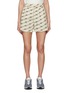 Main View - Click To Enlarge - MO&CO. - Monogram High Waist Cotton Silk Blend Shorts