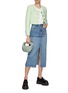 Figure View - Click To Enlarge - MO&CO. - Front Slit Midi Denim Skirt