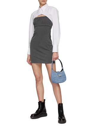 Figure View - Click To Enlarge - MO&CO. - Detachable Shirt Detail Mini Dress