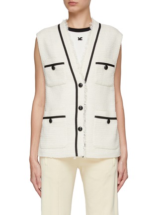 Main View - Click To Enlarge - MO&CO. - V-Neck 4 Pockets Gilet Top