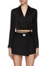 Main View - Click To Enlarge - MO&CO. - Wrap Front Long Sleeve Cropped Blazer