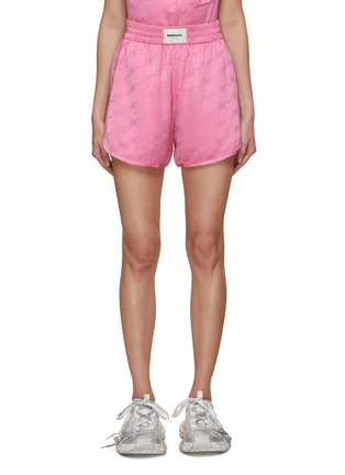 Main View - Click To Enlarge - MO&CO. - Diagonal Logo Jacquard Shorts