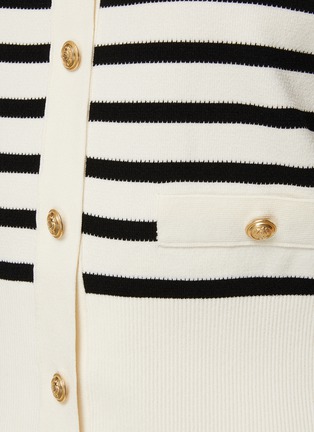  - MO&CO. - Short Sleeve Stripe Cardigan
