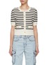 Main View - Click To Enlarge - MO&CO. - Short Sleeve Stripe Cardigan