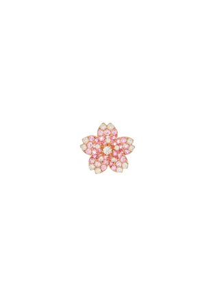Main View - Click To Enlarge - MIO HARUTAKA - ‘Sakura’ 18k Rose Gold Diamond Pink Sapphire Earring