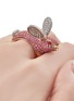 MIO HARUTAKA - ‘Bunny’ 18k White Rose Gold Diamond Pink Sapphire Ruby Ring