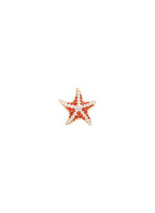 Main View - Click To Enlarge - MIO HARUTAKA - ‘Sea Star’ 18k White Rose Gold Diamond Orange Sapphire Earring