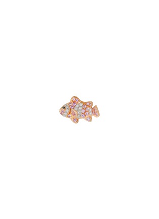 Main View - Click To Enlarge - MIO HARUTAKA - ‘Small Fish’ 18k White Rose Gold Diamond Pink Sapphire Earring