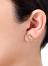 Detail View - Click To Enlarge - MIO HARUTAKA - ‘Little Bird’ 18k Yellow White Gold Diamond Yellow Sapphire Earring