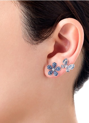 Detail View - Click To Enlarge - MIO HARUTAKA - ‘Butterfly’ 18k White Gold Diamond Sapphire Earring