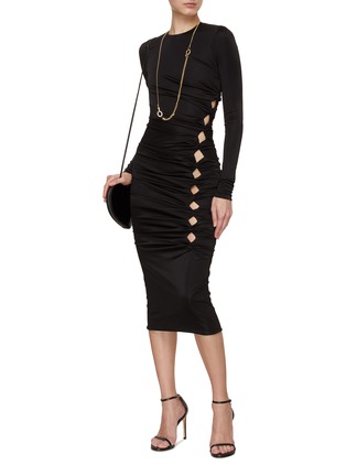 Figure View - Click To Enlarge - VERSACE - Diamond Cut Out Cocktail Dress