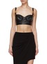 Main View - Click To Enlarge - VERSACE - Medusa Leather Bralette Top