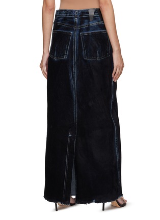 Back View - Click To Enlarge - DARKPARK - Emma Flock Film Denim Maxi Skirt