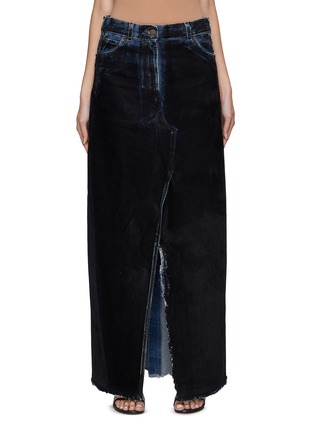 Main View - Click To Enlarge - DARKPARK - Emma Flock Film Denim Maxi Skirt