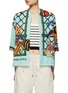 Main View - Click To Enlarge - LILYEVE - ‘Fish Tank’ Quarter Sleeve Collarless Up-Cycled Towel Jacket