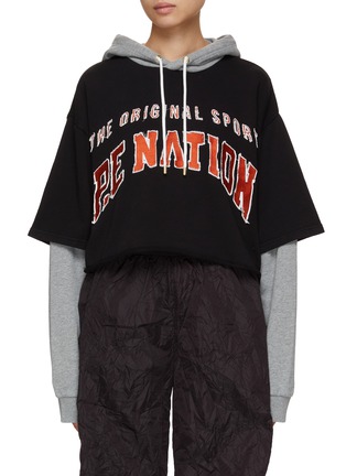 Main View - Click To Enlarge - P.E NATION - Wondergoal Layered Cotton Hoodie