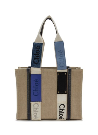 Main View - Click To Enlarge - CHLOÉ - Medium Woody Linen Tote Bag