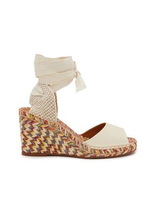Main View - Click To Enlarge - CHLOÉ - ‘Piia’ 80 Ankle Strap Leather Wedged Espadrilles