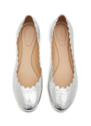 Detail View - Click To Enlarge - CHLOÉ - ‘Laurent’ Metallic Leather Ballerina Flats