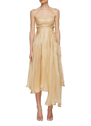 Main View - Click To Enlarge - A.W.A.K.E. MODE - Asymmetric Organdy Midi Dress