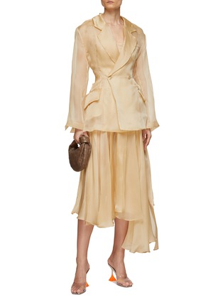 Figure View - Click To Enlarge - A.W.A.K.E. MODE - Asymmetric Organdy Midi Dress
